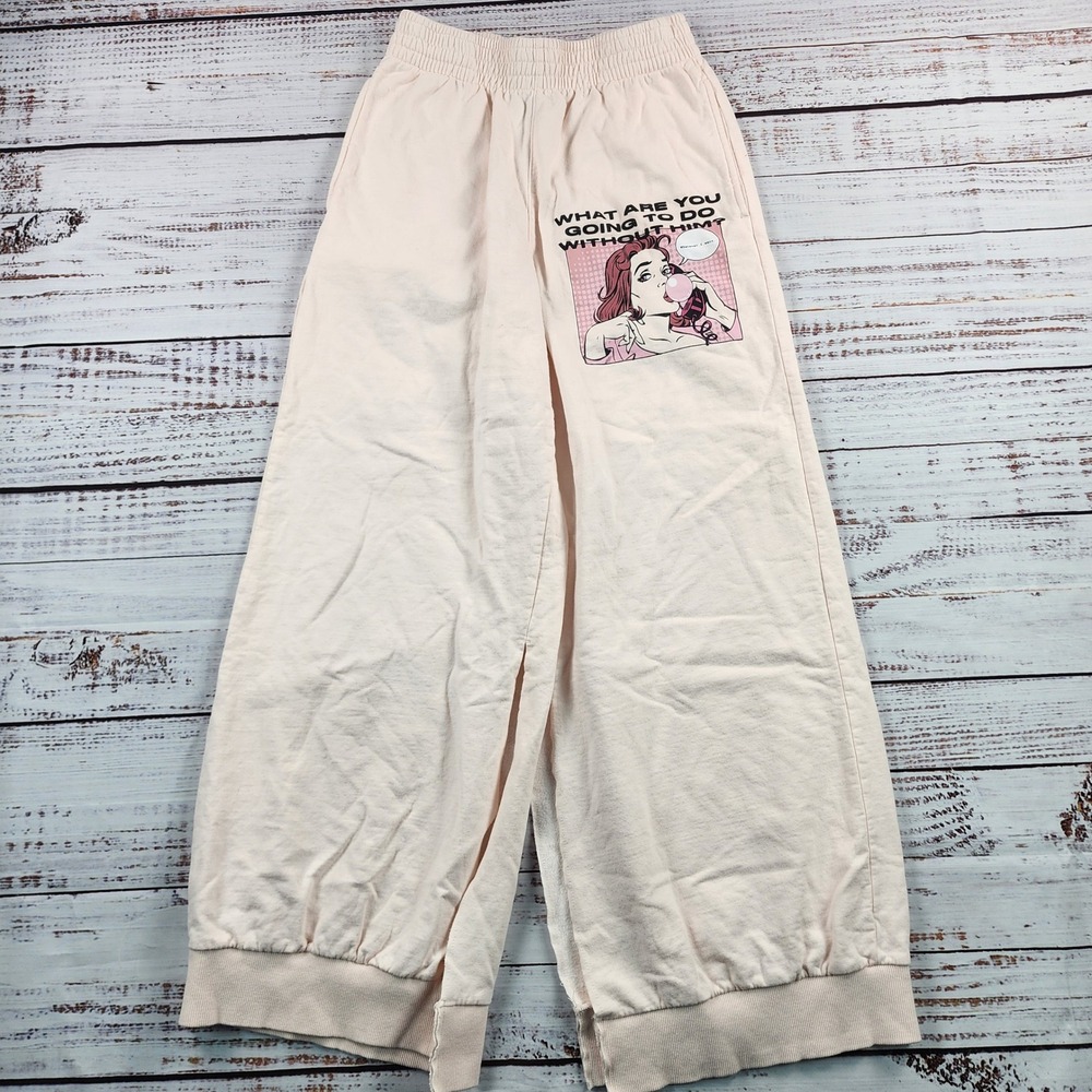 Boys Lie What Are You Going To Do Without Him Pants Womens XS Pink Sweatpants